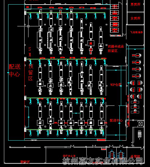 SMT车间加湿布局图